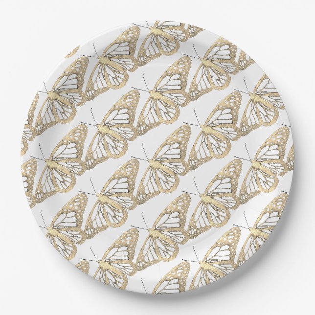 Assiettes En Carton Papillons (Devant)