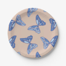 Papillons de style cottage bleu et marron clair