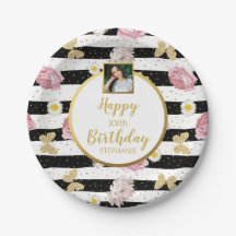 Papillons Fleurs, Anniversaire, Texte Photo Person