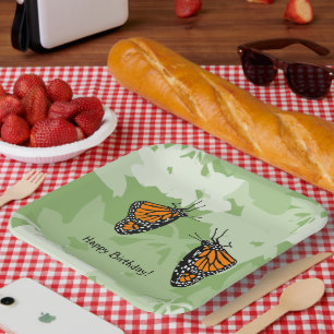 Assiettes En Carton Papillons Monarque Joueur Vert