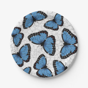 Assiettes En Carton Papillons morpho bleu