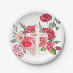 Assiettes En Carton Pâques/Croix/Jean3:16/Jésus