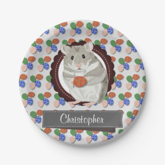 Assiettes En Carton Pâques de hamster de garçon personnalisées