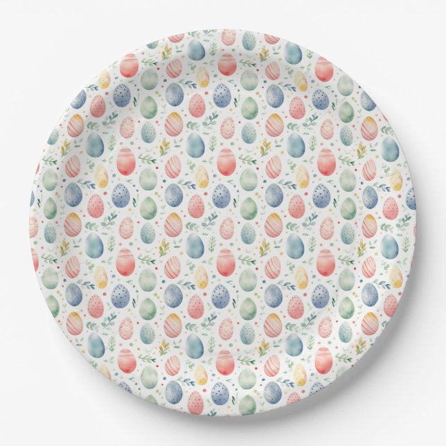 Assiettes En Carton Pâques Egg Pastel Serenade (Devant)