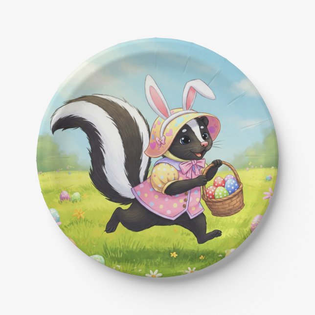 Assiettes En Carton Pâques Skunk (Devant)