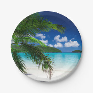Assiettes En Carton Paradis de plage classique des îles tropicales