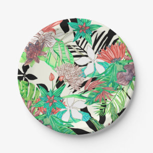 Assiettes En Carton Paradis floral II