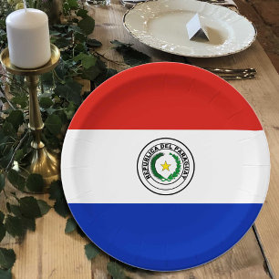 Assiettes En Carton Paraguay Plaques Drapeau, fête, sports, Paraguay
