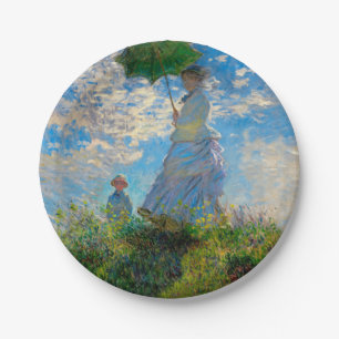 Assiettes En Carton Parasol Monet Femme Impressionnisme