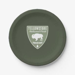 Assiettes En Carton Parc national de Yellowstone Bison
