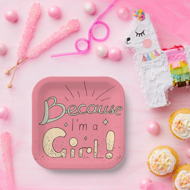 Assiettes En Carton Parce que je suis une citation féministe (Créateur téléchargé)