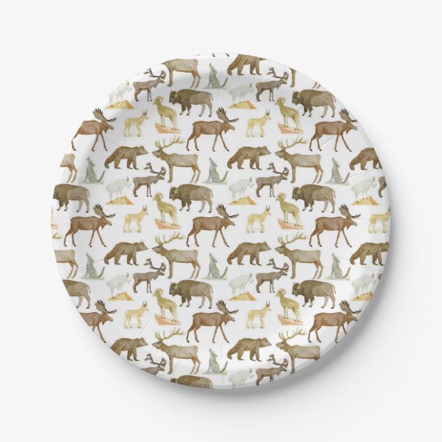 Assiettes En Carton Parcs nationaux Plaques à papier pour la faune (Devant)