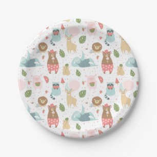 Assiettes En Carton Paresse et motif d'amis