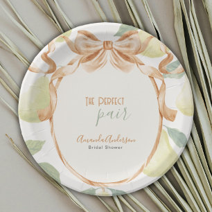 Assiettes En Carton Parfait Paire Poire Vintage Nœud Bordure Enterreme