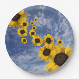 Assiettes En Carton Parfums jaunes bleu ciel
