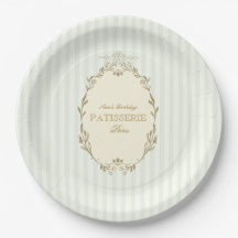 Parisian French Patisserie Vintage Party Green 