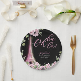 Assiettes En Carton Parisian Oh La La Bridal Shower