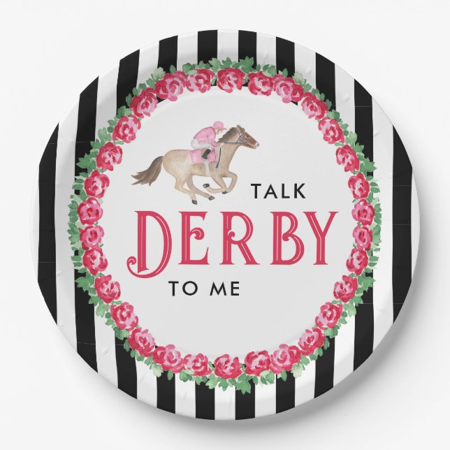 Assiettes En Carton Parlez Derby | Mariage Derby Shower de Fiançailles (Devant)
