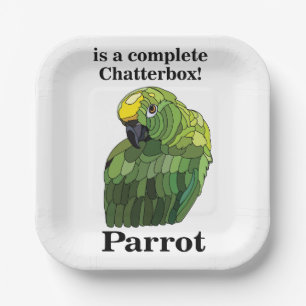 Assiettes En Carton Parrot Bird Chatterbox Funny Tropical Party