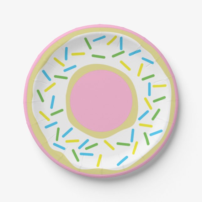 Assiettes En Carton Parti Anniversaire de enfant Donut (Devant)
