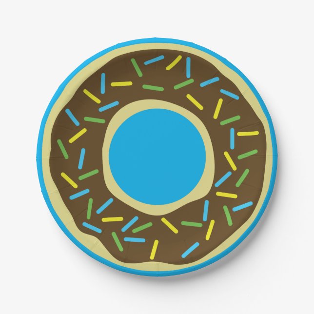 Assiettes En Carton Parti Anniversaire de enfant Donut (Devant)