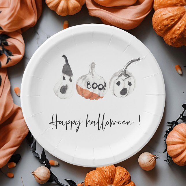 Assiettes En Carton Parti Citrouille éffrayant | Bonne Halloween (Créateur téléchargé)