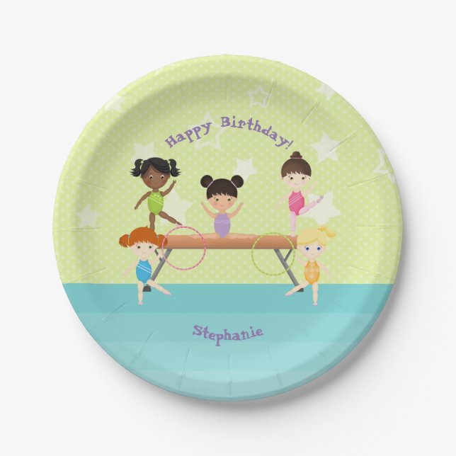 Assiettes En Carton Parti de la gymnastique (Devant)
