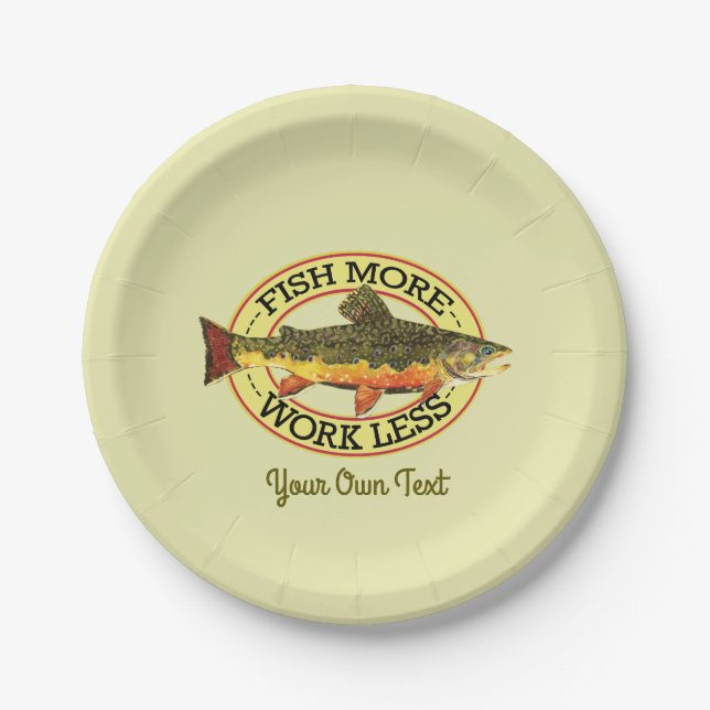 Assiettes En Carton Parti de pêche de la truite (Devant)