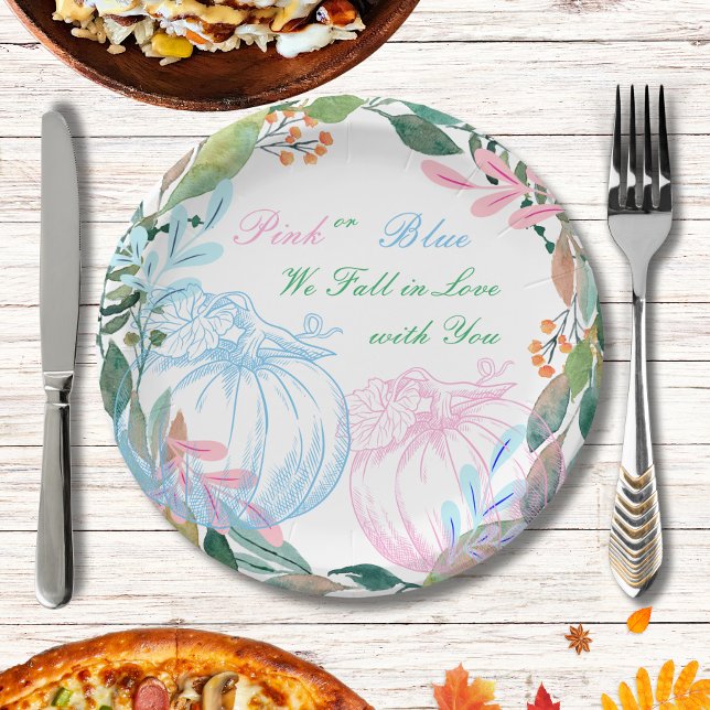 Assiettes En Carton Parti de révélation de genre citrouille (Créateur téléchargé)