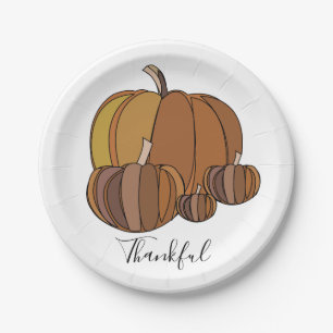 Assiettes En Carton Parti de Thanksgiving citrouille
