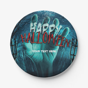 Assiettes En Carton Parti d'Halloween Zombie