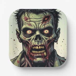 Assiettes En Carton Parti d'Halloween Zombie