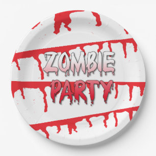 Assiettes En Carton Parti d'Halloween Zombie Apocalypse