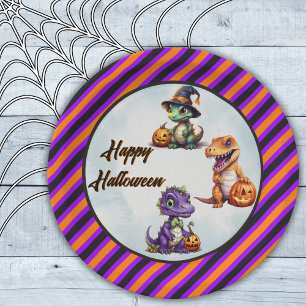 Assiettes En Carton Parti Dino-Mash d'Halloween