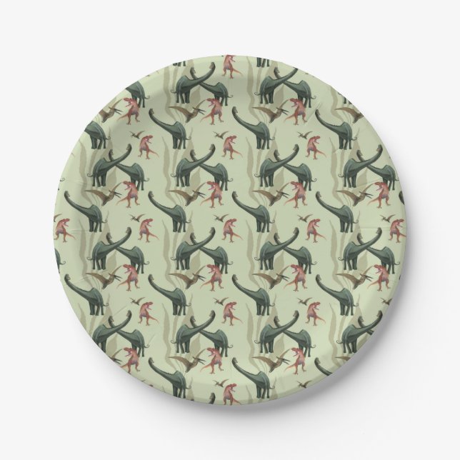 Assiettes En Carton Parti Dinosaur (Devant)