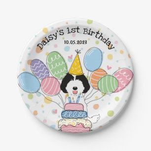Assiettes En Carton Parti Labradoodle Chien Anniversaire Plaques papie