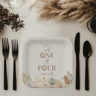 Assiettes En Carton Parti mixte sauvage un et quatre jamais sauvage