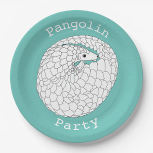 Assiettes En Carton Parti Pangolin En danger Activisme Animal Vert