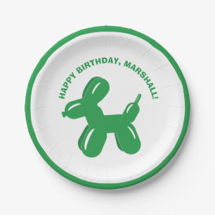 Assiettes En Carton Parti personnalisé du balai vert de chien