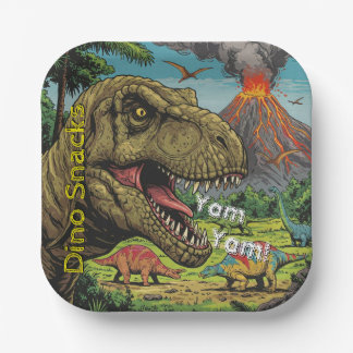 Assiettes En Carton Parti préhistorique de Dinosaur