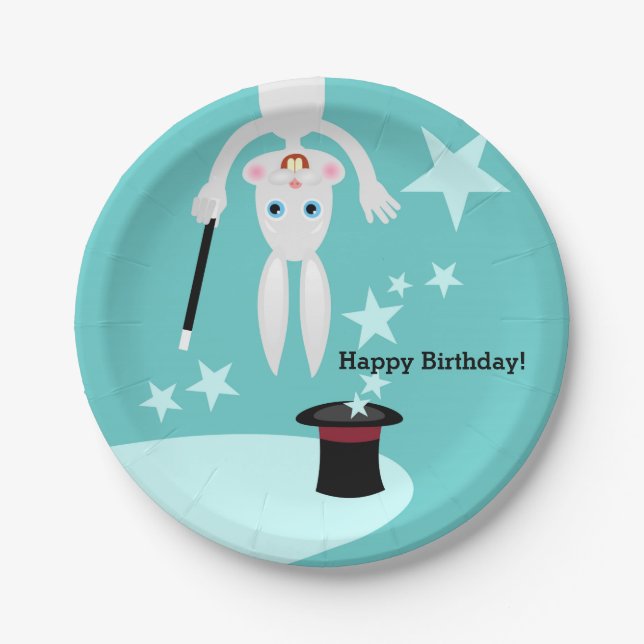 Assiettes En Carton Partie d'anniversaire de enfant de magicien (Devant)