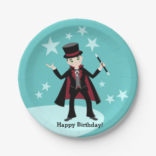 Assiettes En Carton Partie d'anniversaire de enfant de magicien