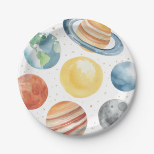 Assiettes En Carton Partie d'anniversaire de l'espace extra-atmosphéri