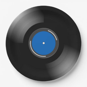 Assiettes En Carton Partie de bleu de disque d'album de vinyle