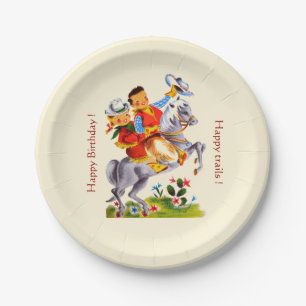 Assiettes En Carton Partie de cow-girl de cowboy