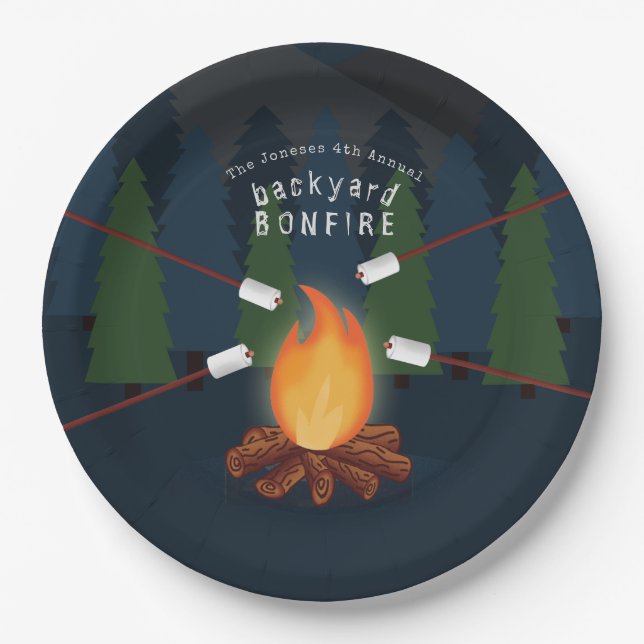 Assiettes En Carton Partie de feu (Devant)