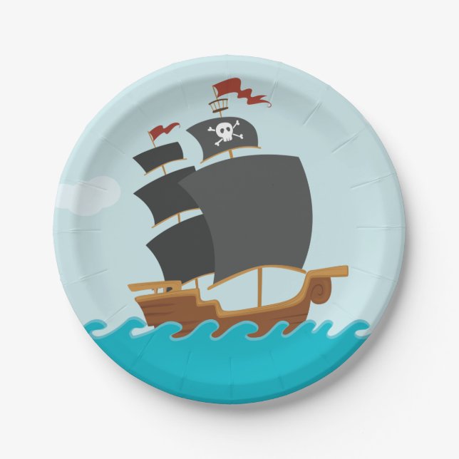 Assiettes En Carton Partie de pirate (Devant)