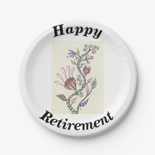 Assiettes En Carton Partie de retraite heureuse (Devant)