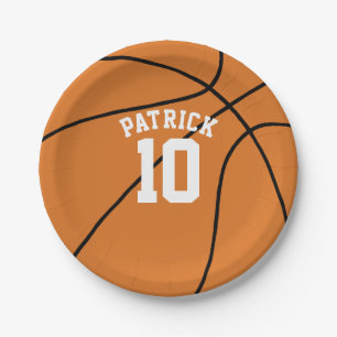 Assiettes En Carton Partie de thème de basket-ball