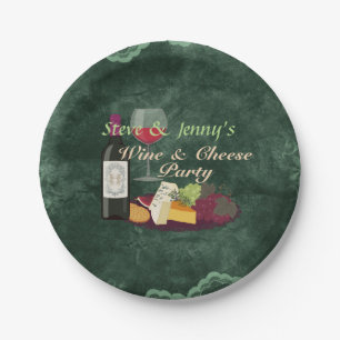 Assiettes En Carton Partie de vin et de fromage